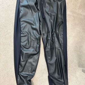 Joe Fresh Black Faux Leather Joggers